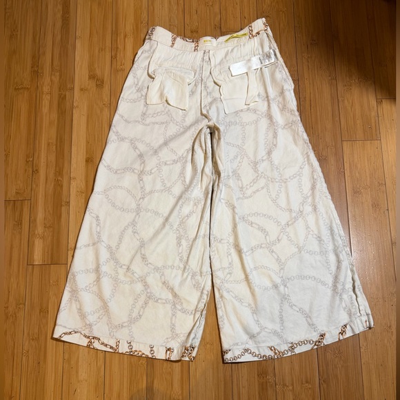 Anthropologie Maeve Chain Print Palazzo Pants Size 0 - Picture 8 of 16